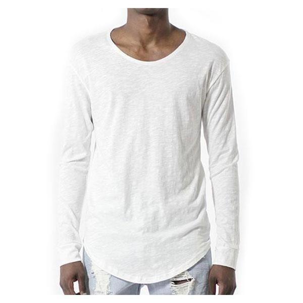 Entree Premium Essential Slub Scallop Long Sleeve Tee Creme-Black Sheep Skate Shop