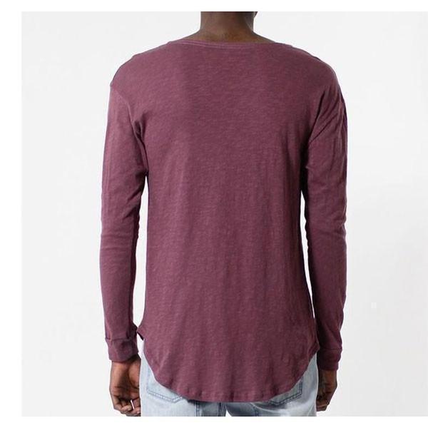 Entree Premium Essential Slub Scallop Long Sleeve Tee Maroon-Black Sheep Skate Shop