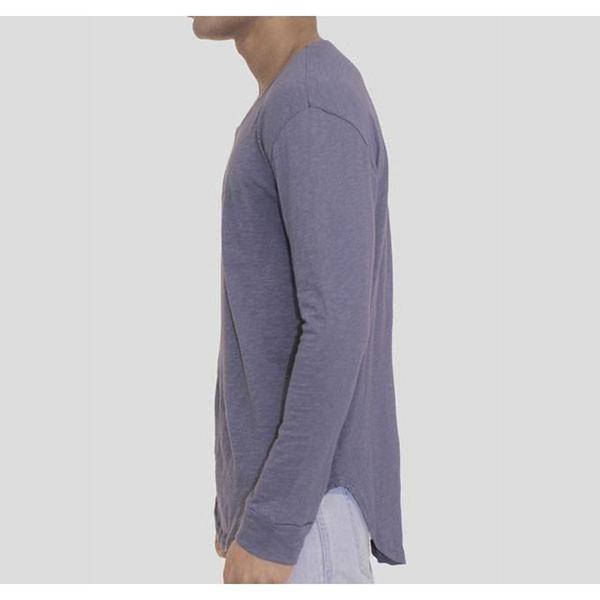 Entree Premium Essential Slub Scallop Long Sleeve Tee Navy-Black Sheep Skate Shop