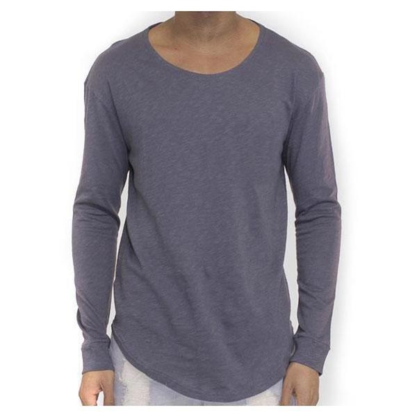 Entree Premium Essential Slub Scallop Long Sleeve Tee Navy-Black Sheep Skate Shop