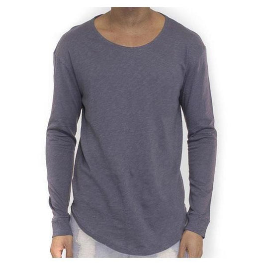 Entree Premium Essential Slub Scallop Long Sleeve Tee Navy-Black Sheep Skate Shop