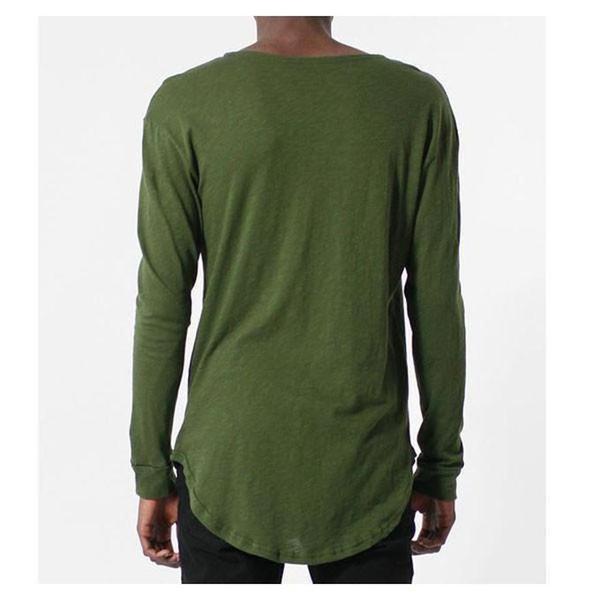 Entree Premium Essential Slub Scallop Long Sleeve Tee Olive-Black Sheep Skate Shop