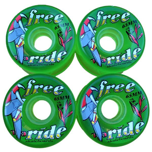 Free Ride Soft Cruiser Wheels 78a 65mm Clear Green-Black Sheep Skate Shop