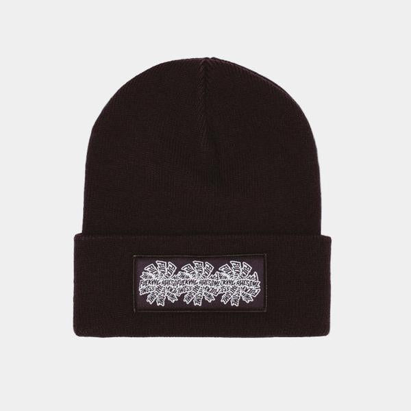 Fucking Awesome Three Spiral Edge Stitch Cuff Beanie Black-Black Sheep Skate Shop