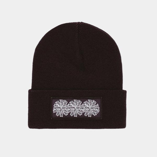 Fucking Awesome Three Spiral Edge Stitch Cuff Beanie Black-Black Sheep Skate Shop