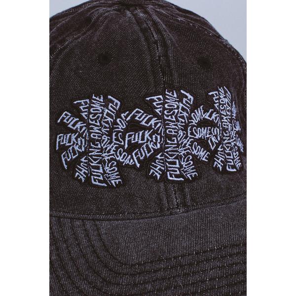 Fucking Awesome Three Spiral Washed Denim 6-Panel Strapback Hat Black-Black Sheep Skate Shop