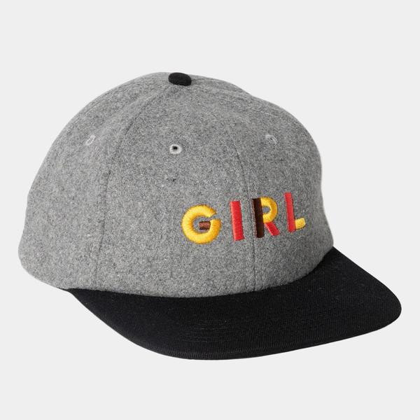Girl Skateboards Jeron 6 Panel Wool Hat Grey - Black-Black Sheep Skate Shop