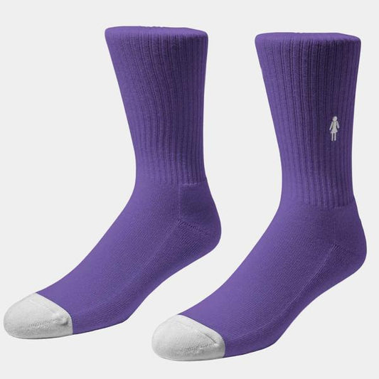 Girl Skateboards OG Embroidered Crew Socks Purple-Black Sheep Skate Shop