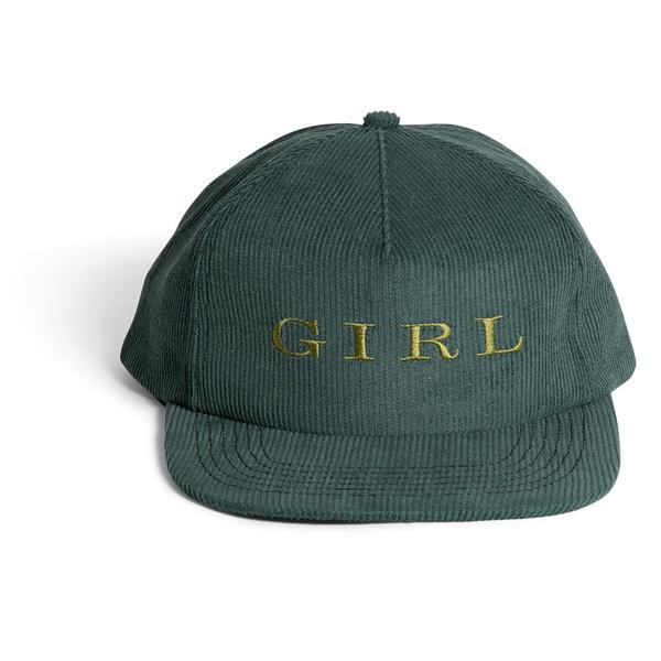 Girl Skateboards Serif 5 Panel Corduroy Hat Forest Green-Black Sheep Skate Shop