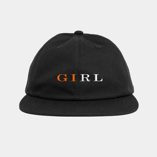 Girl Skateboards Serif 6 Panel Hat Black-Black Sheep Skate Shop