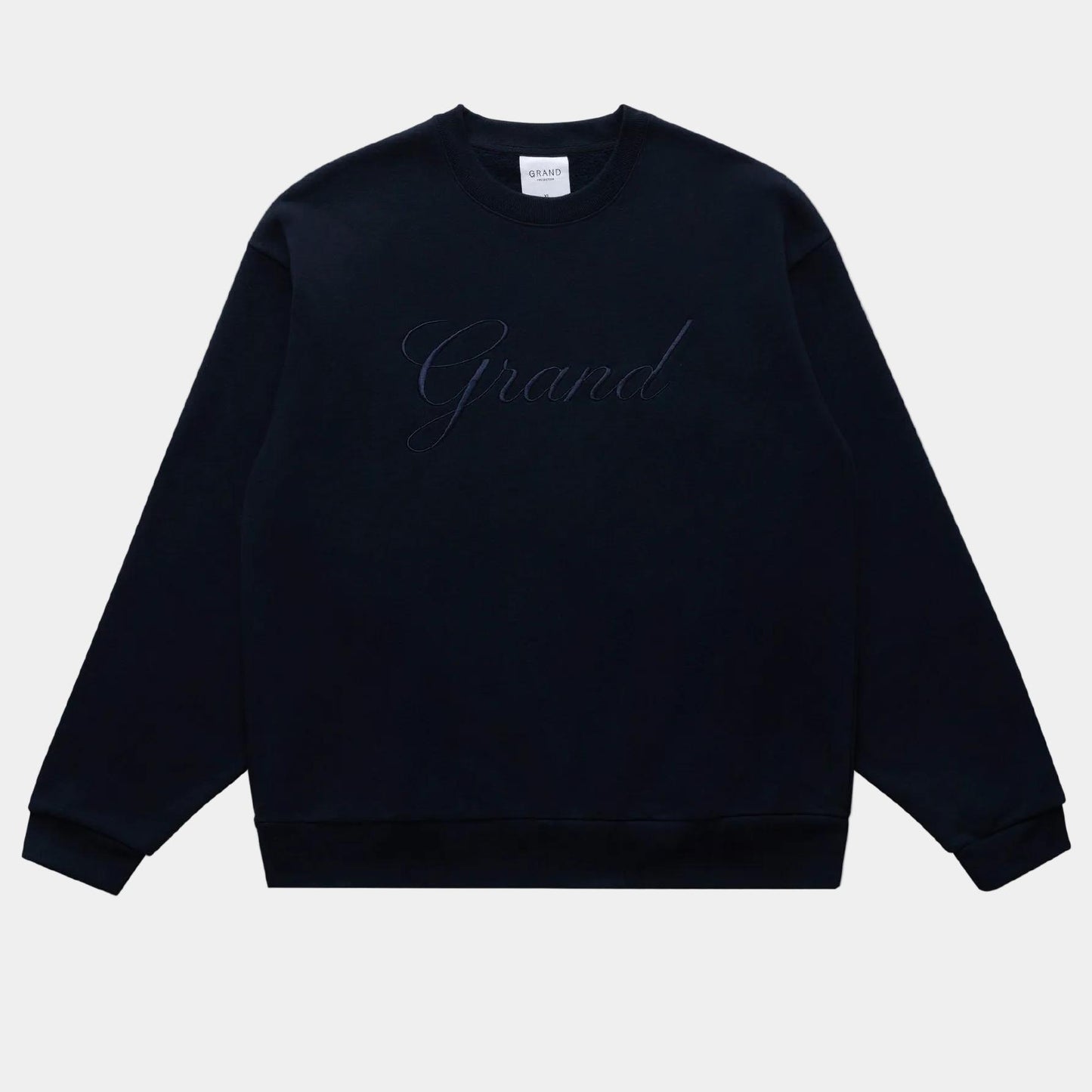 Grand Collection Embroidered Crewneck Black-Black Sheep Skate Shop