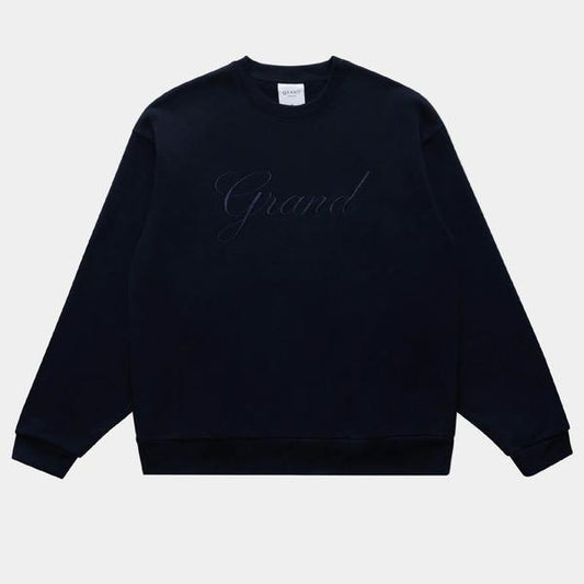 Grand Collection Embroidered Crewneck Black-Black Sheep Skate Shop