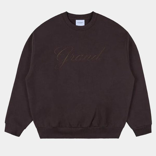 Grand Collection Embroidered Crewneck Espresso-Black Sheep Skate Shop