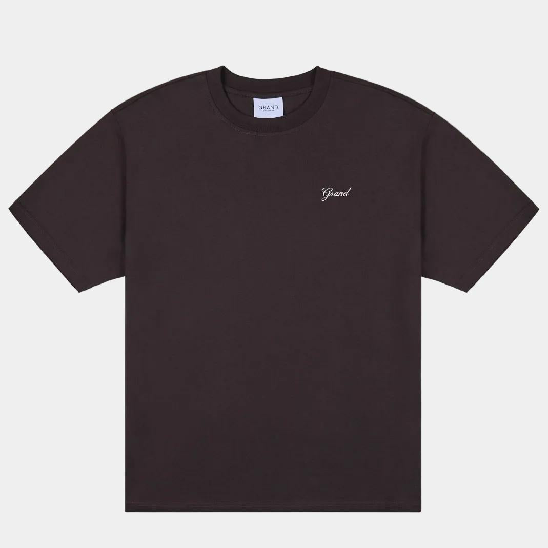 Grand Collection Grand Script T-Shirt Espresso-Black Sheep Skate Shop