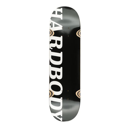 Hardbody Skateboards Black - White Logo Wheel Wells Deck 8.25-Black Sheep Skate Shop