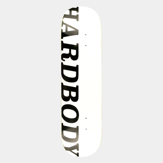 Hardbody Skateboards Classic Logo Deck 8.5" White - Black-Black Sheep Skate Shop