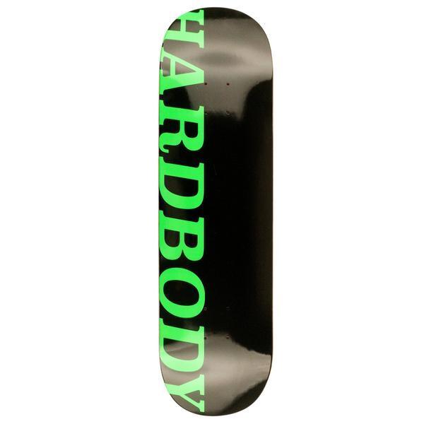Hardbody Skateboards Classic Logo Deck 8.75" Black - Neon Green-Black Sheep Skate Shop