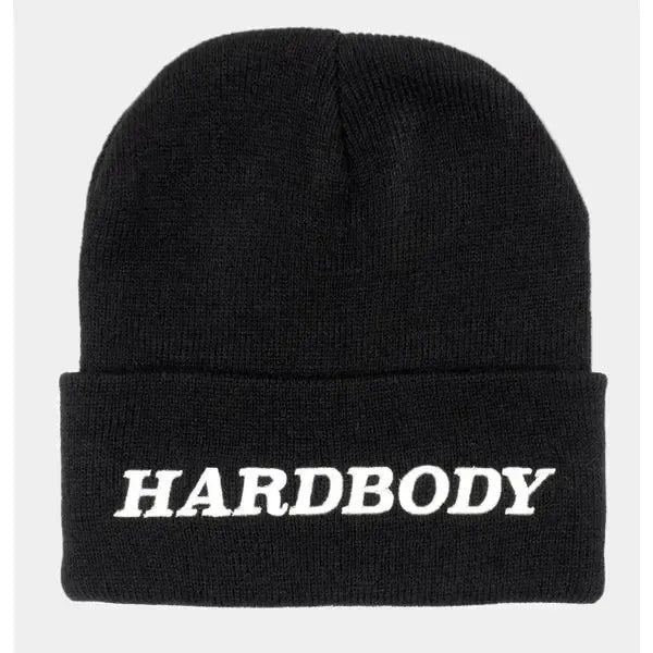 Hardbody Skateboards Embroidered OG Logo Cuff Beanie Black - White-Black Sheep Skate Shop