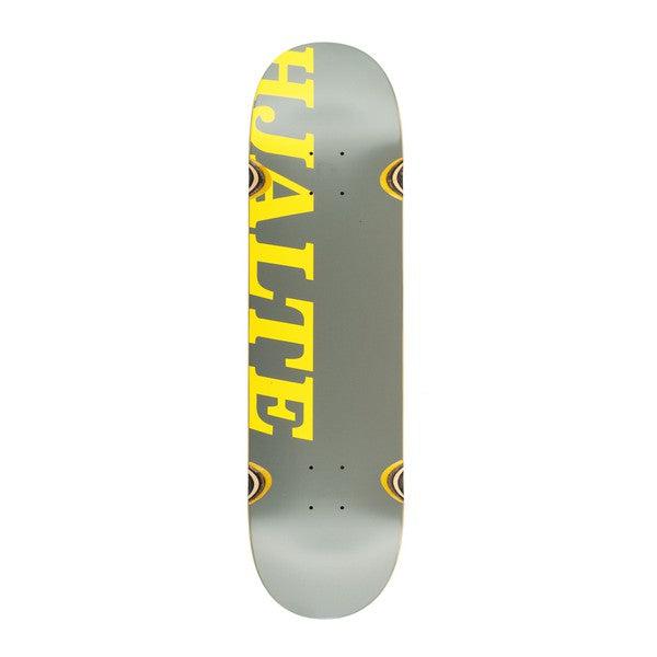 Hardbody Skateboards Hjalte Logo Yellow - Grey Matte Wheel Wells Deck 8.25"-Black Sheep Skate Shop