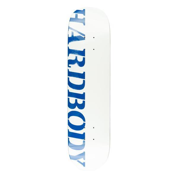 Hardbody Skateboards Stencil Logo Deck 8.5" White-Black Sheep Skate Shop