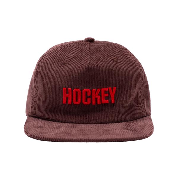 Hockey Skateboards Corduroy Snapback Hat Brown - Red-Black Sheep Skate Shop