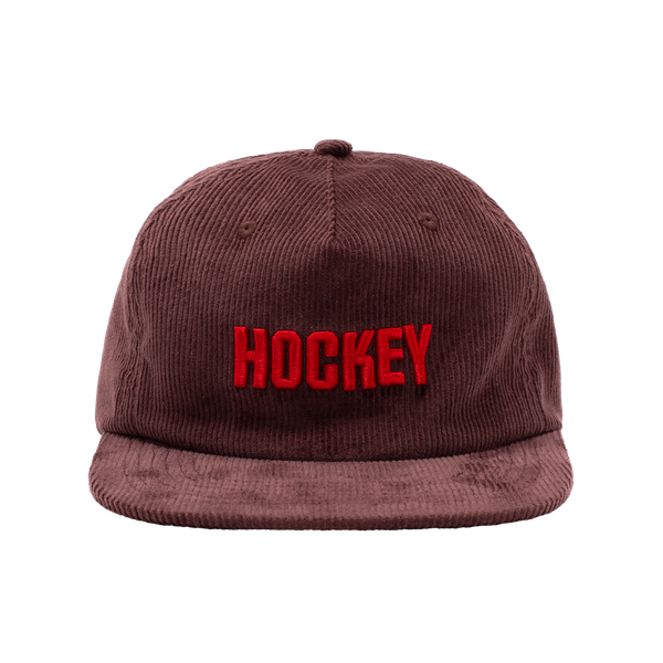 Hockey Skateboards Corduroy Snapback Hat Brown - Red-Black Sheep Skate Shop