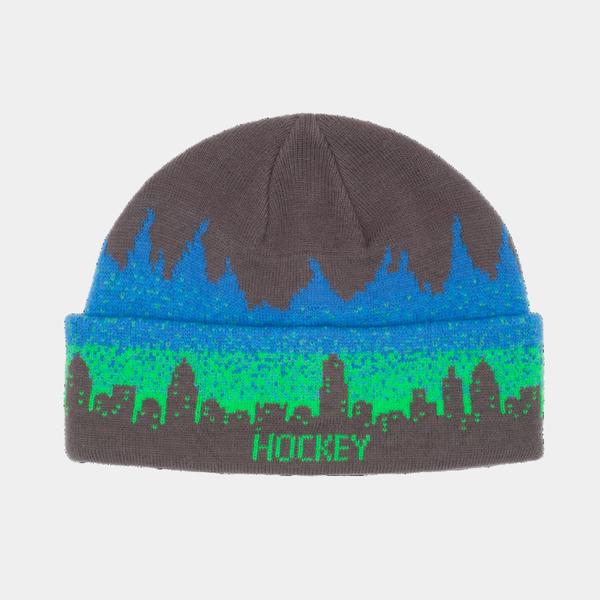 Hockey Skateboards Lights Out Beanie Grey - Blue-Black Sheep Skate Shop