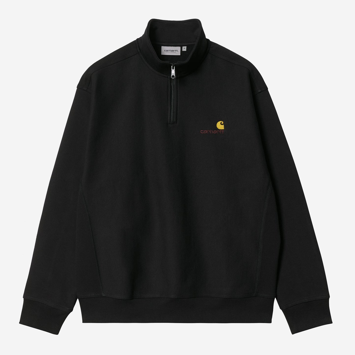 Carhartt WIP Half Zip American Script Sweatshirt Black