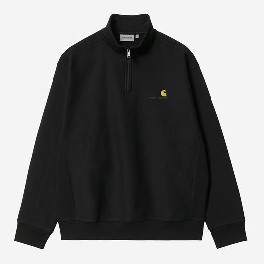 Carhartt WIP Half Zip American Script Sweatshirt Black
