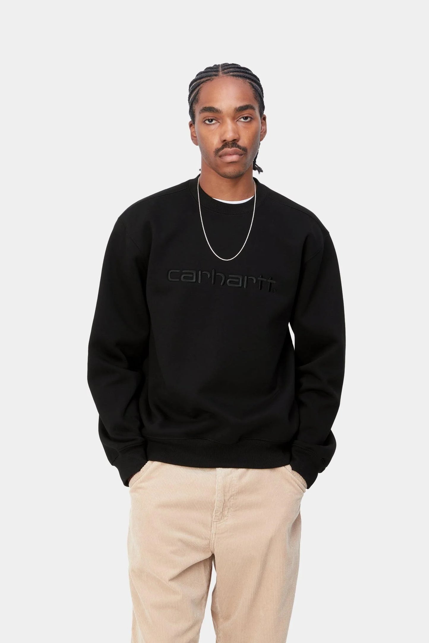 Carhartt WIP Embroidered Crewneck Sweatshirt Black - Black