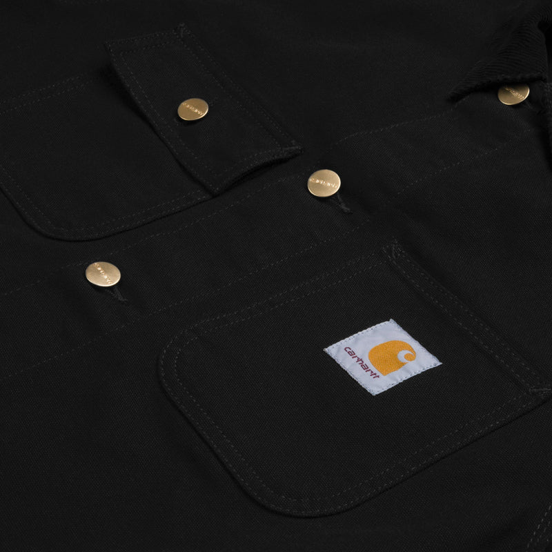 Carhartt WIP Michigan Chore Coat Spring Black Rinsed Canvas