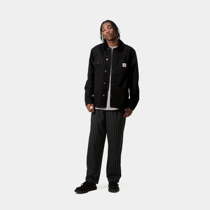 Carhartt WIP Michigan Chore Coat Spring Black Rinsed Canvas