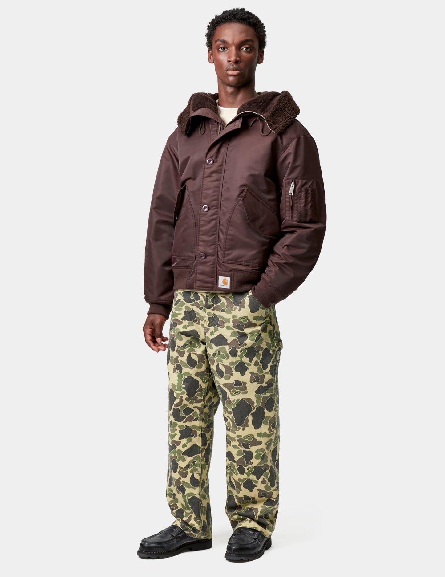 Carhartt WIP Duck Single Knee Pant Green Camo Duck Stone Washed