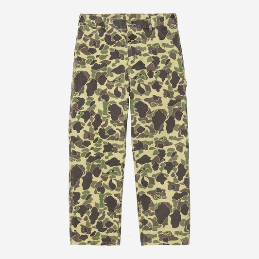 Carhartt WIP Duck Single Knee Pant Green Camo Duck Stone Washed