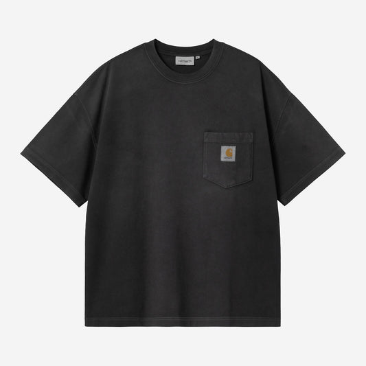 Carhartt WIP S/S Hudson Pocket T-Shirt Black (Chalk Wash)