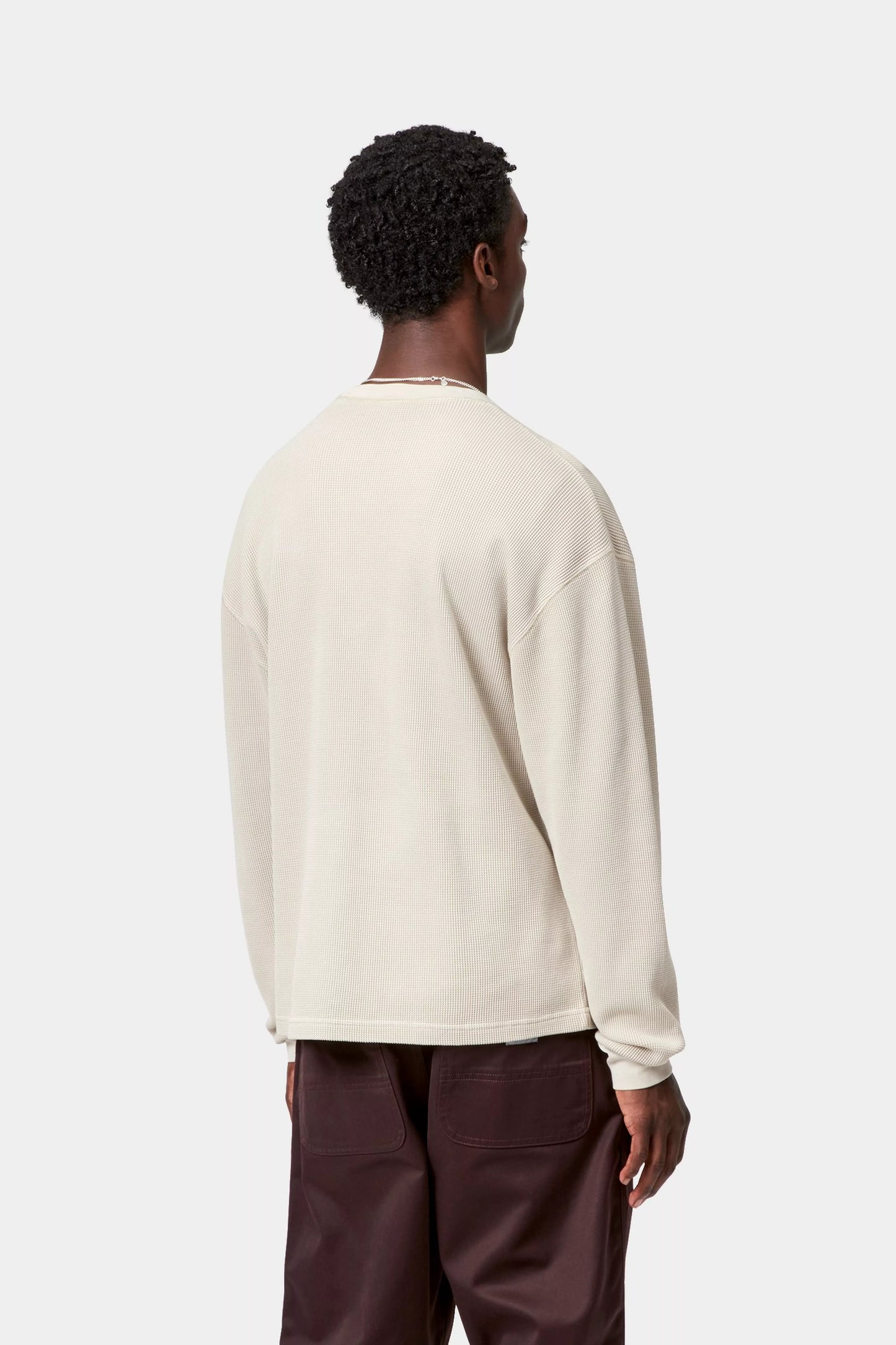 Carhartt WIP Long Sleeve Vista Waffle T-Shirt Fleur De Sel Garment Dyed