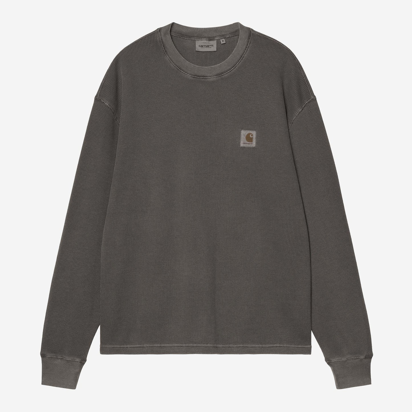 Carhartt WIP Long Sleeve Vista Waffle T-Shirt Black Garment Dyed