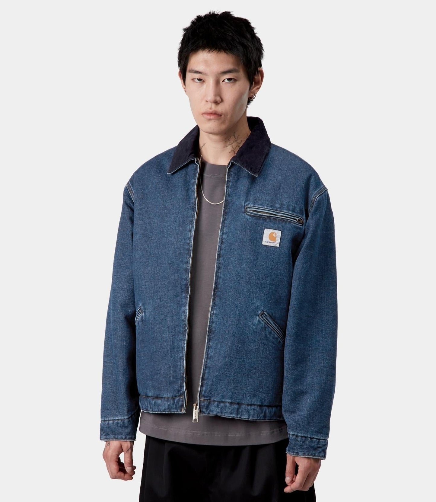 Carhartt WIP OG Detroit Jacket Lined Blue - Dark Navy Stone Washed