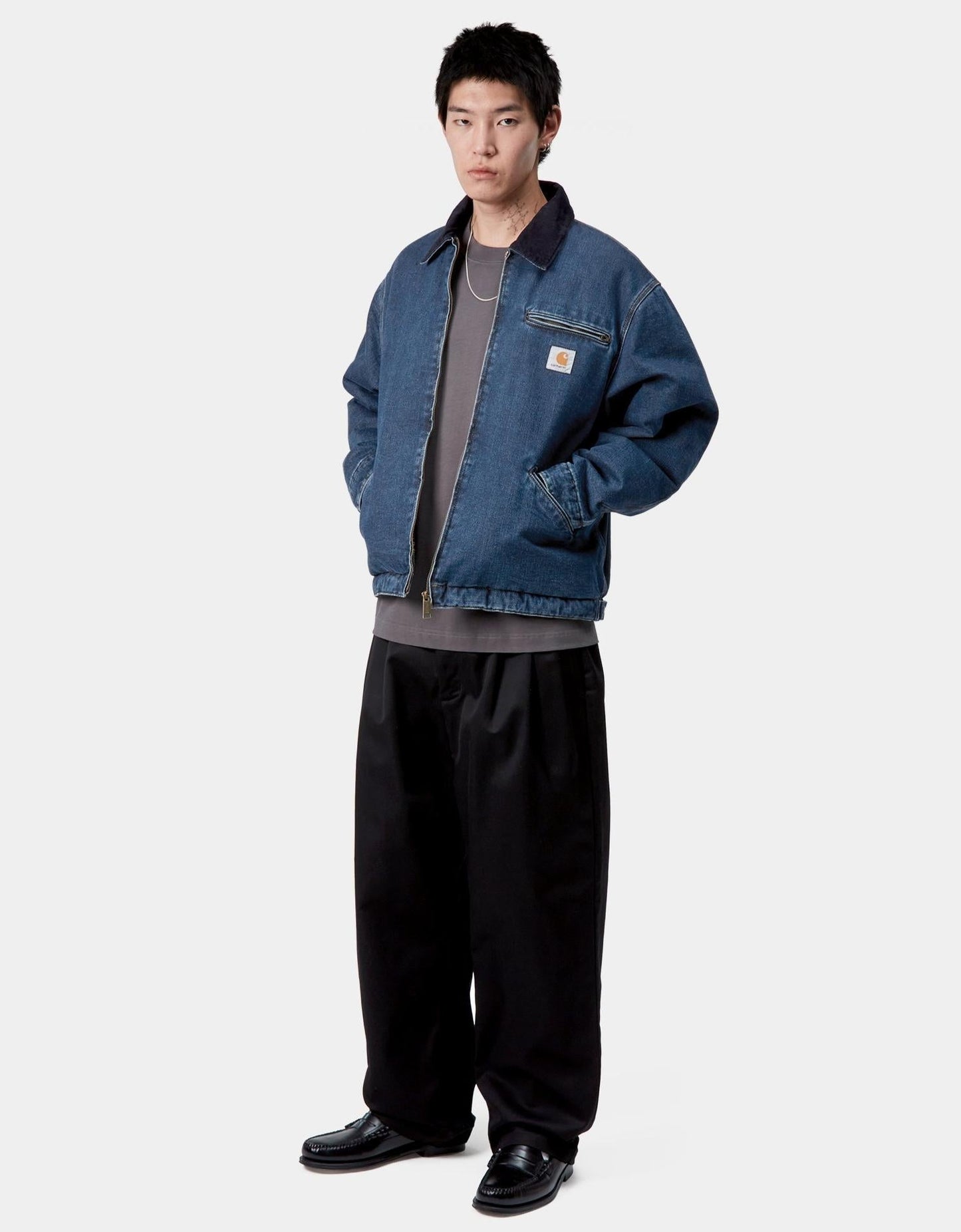 Carhartt WIP OG Detroit Jacket Lined Blue - Dark Navy Stone Washed