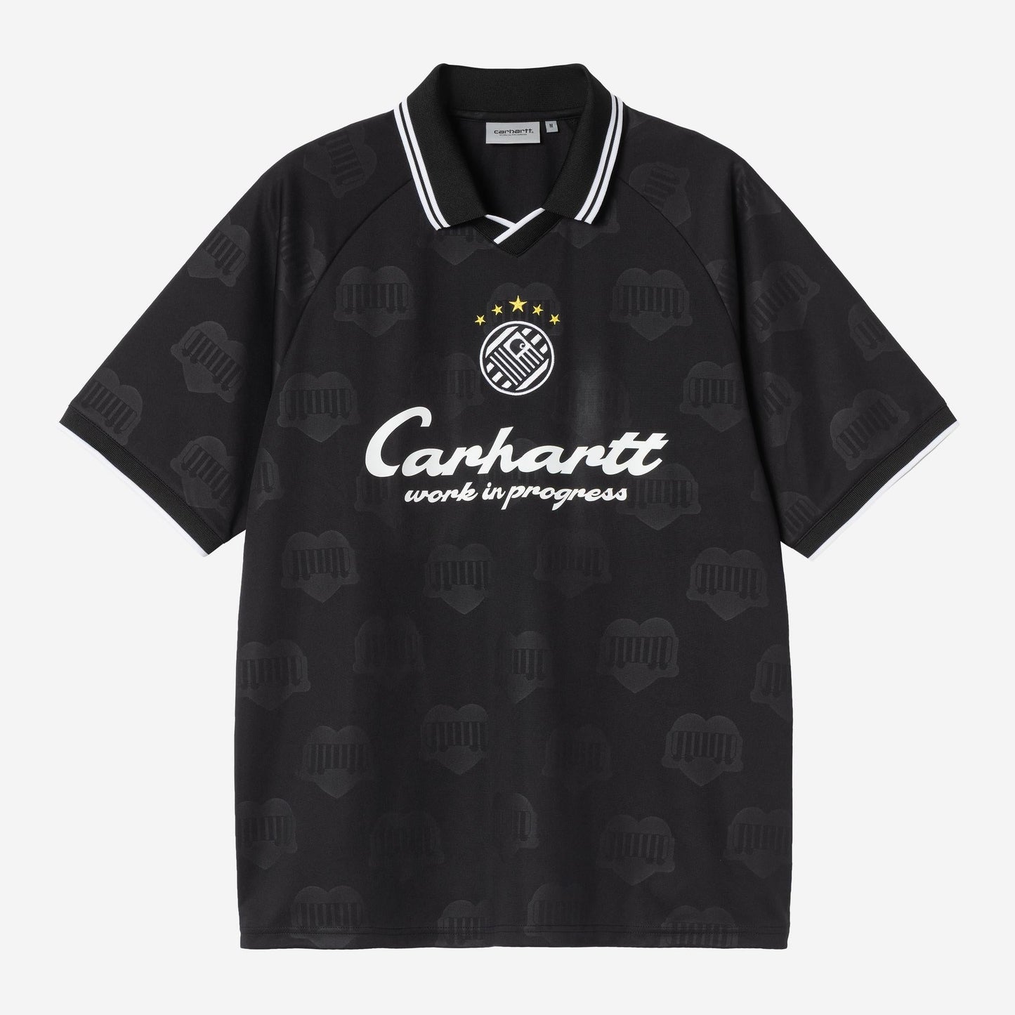 Carhartt WIP Terrace Football Jersey T-Shirt Black Heart Train Jacquard