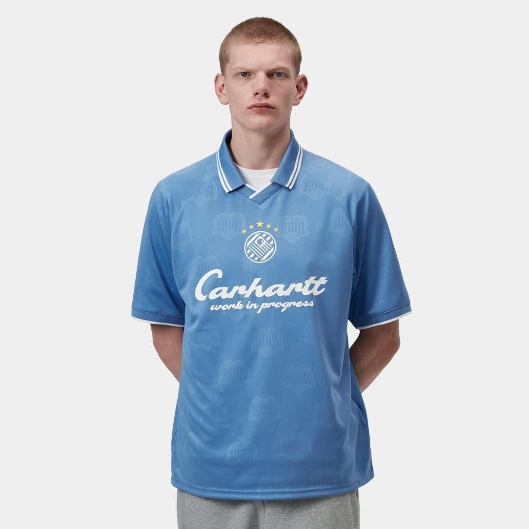 Carhartt WIP Terrace Football Jersey T-Shirt Curacao Heart Train Jacquard