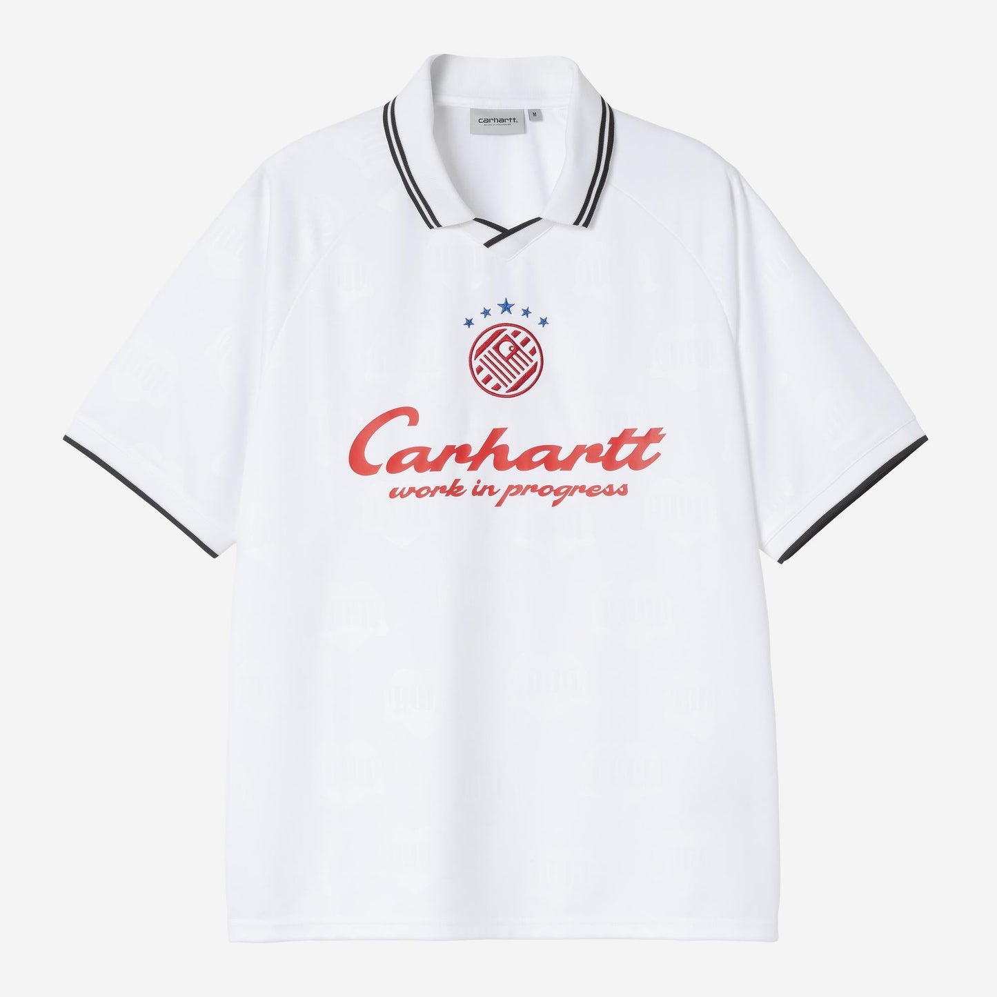 Carhartt WIP Terrace Football Jersey T-Shirt White Heart Train Jacquard