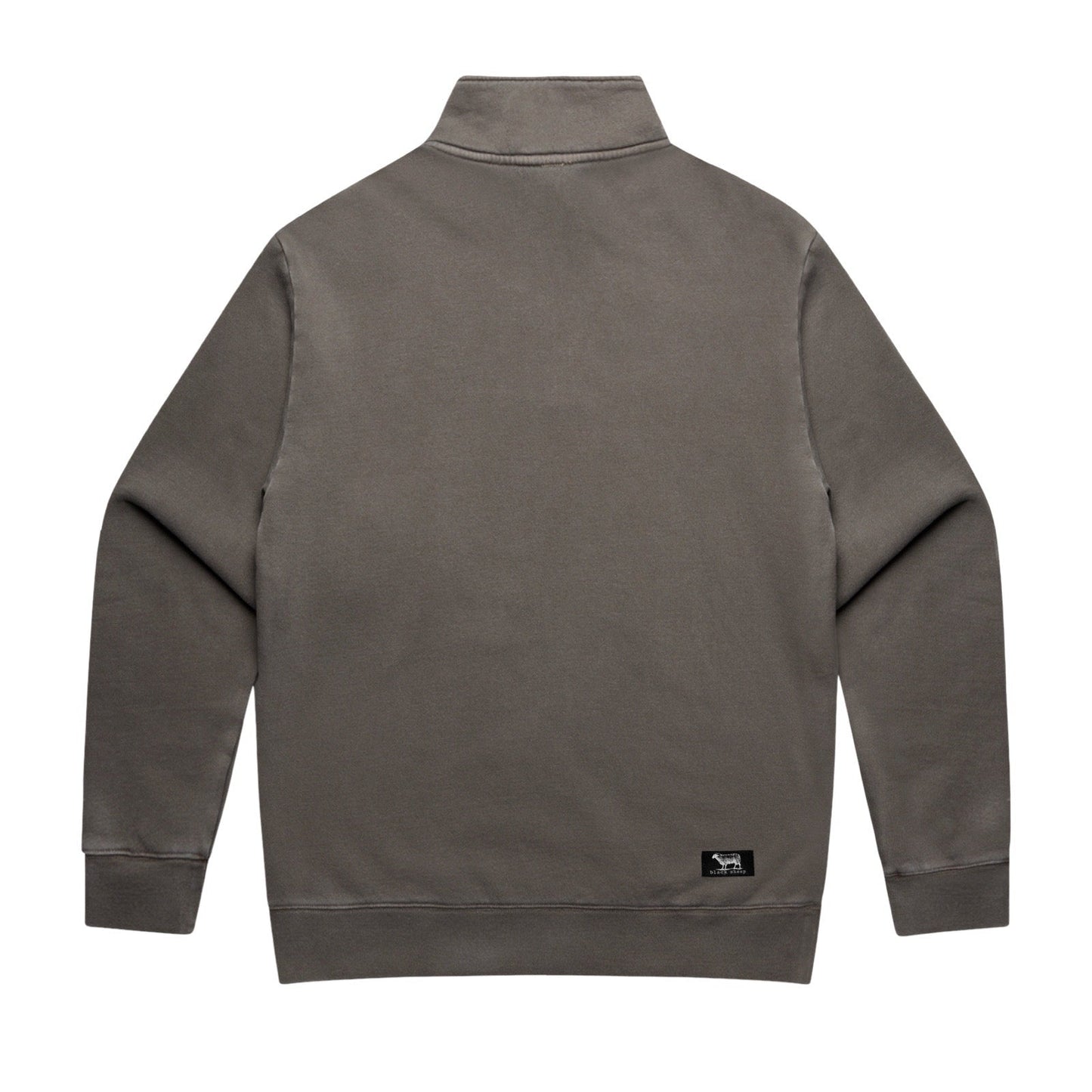 Gray half-zip sweatshirt on a white background