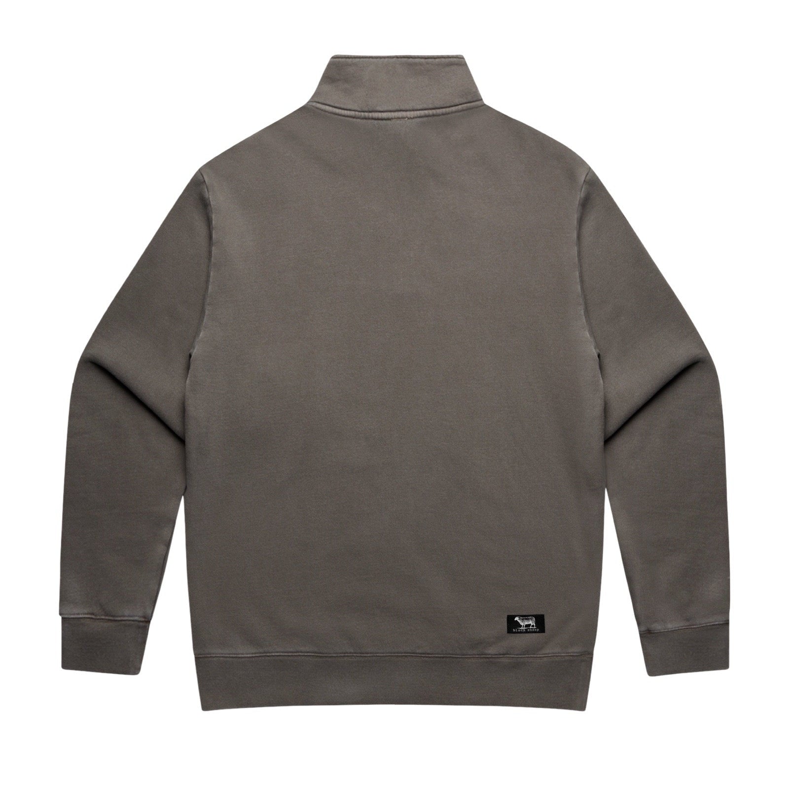 Gray half-zip sweatshirt on a white background
