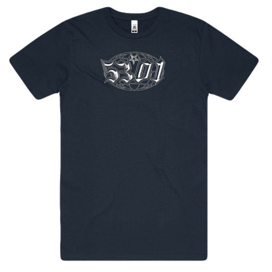 5301 CLT Globe Logo T-Shirt Navy
