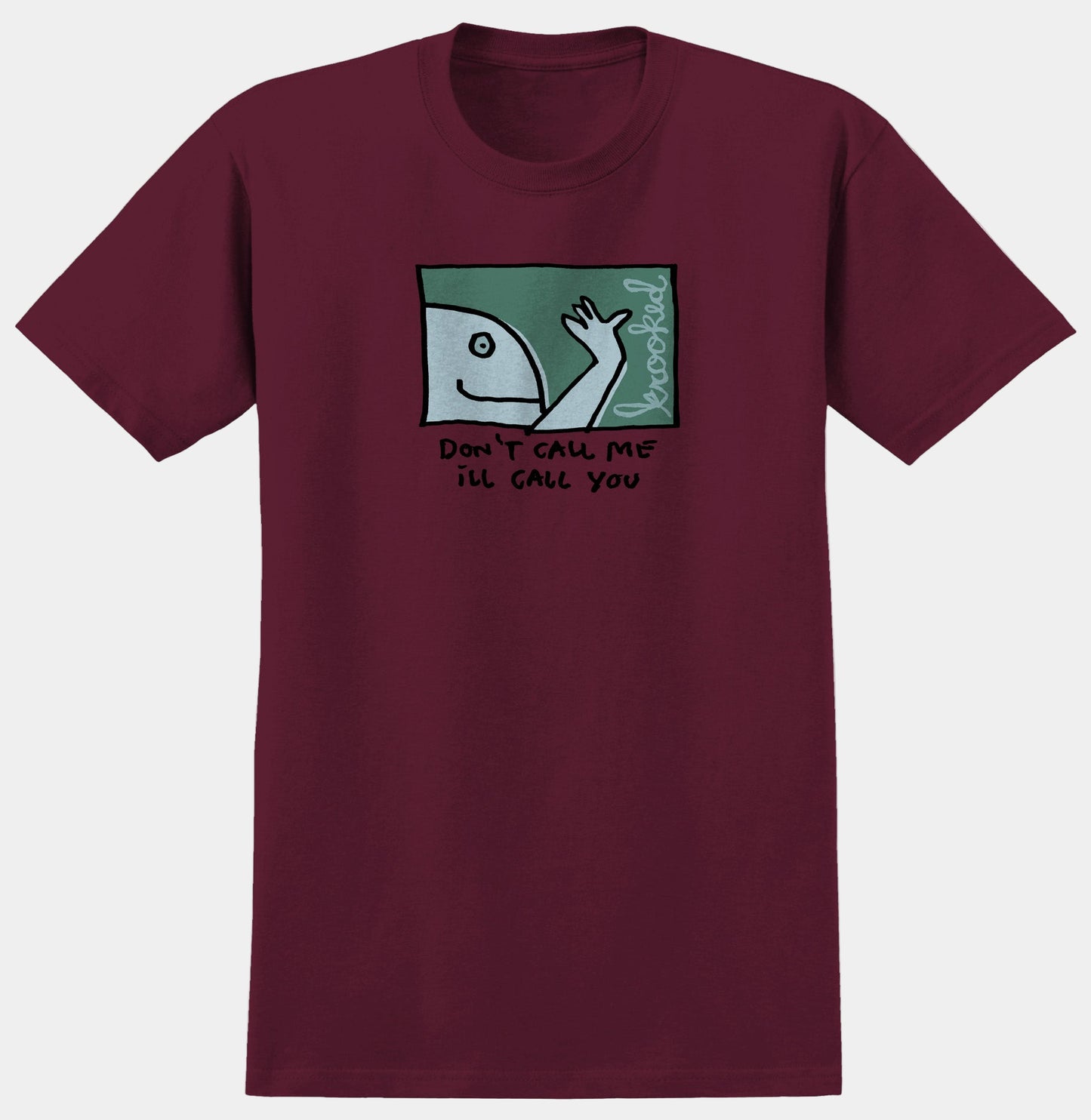 Krooked Skateboards Call Me T-Shirt Burgundy