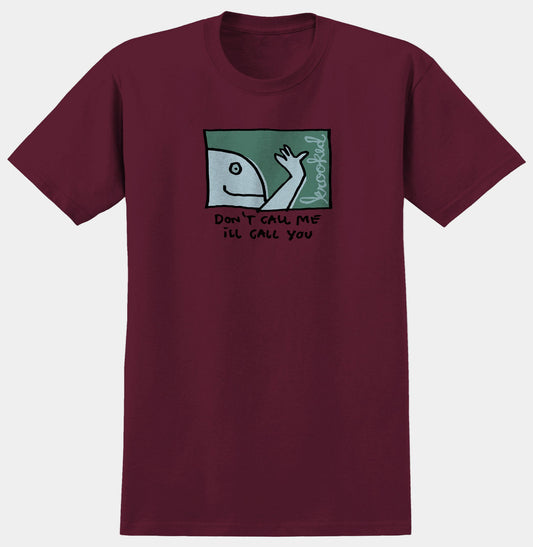 Krooked Skateboards Call Me T-Shirt Burgundy
