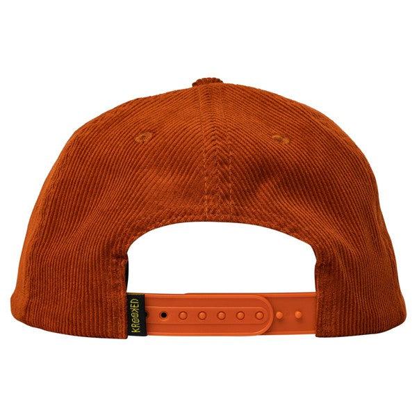 Krooked Skateboards Belle Unstructured Corduroy Snapback Hat Rust-Black Sheep Skate Shop