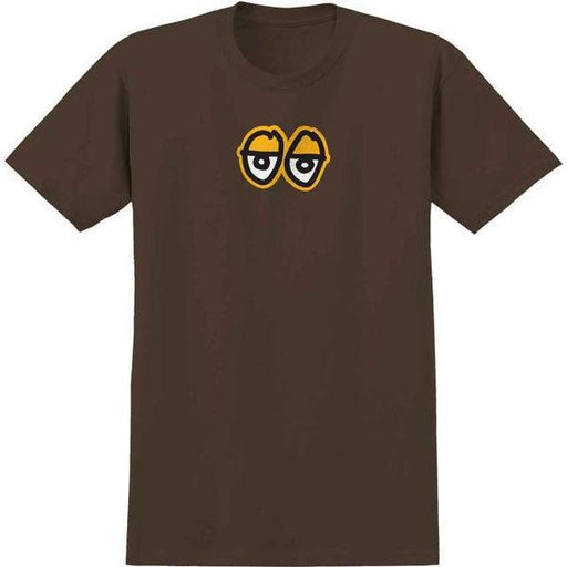 Krooked Skateboards Big Eyes T-Shirt Chocolate - Gold-Black Sheep Skate Shop