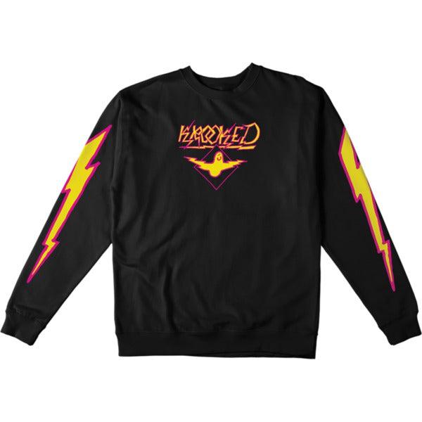 Krooked Skateboards Bird Lightening Crewneck Black-Black Sheep Skate Shop